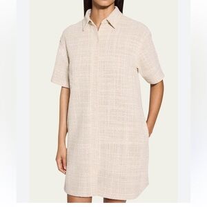 THEORY Short-Sleeve Tweed Shirtdress Sz S